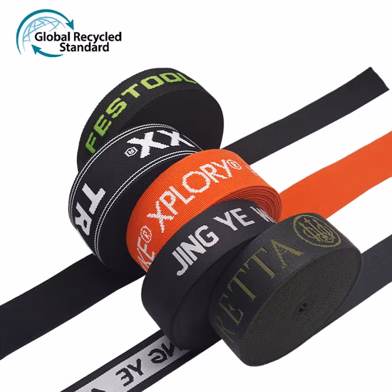 Elastic Band RPET Recycled Strap Polyester Certificate Jacquard Nylon Webbing