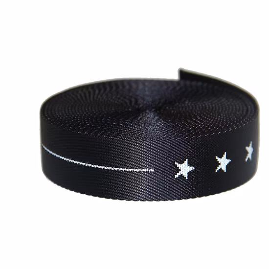 Wholesale Custom 1.5 Inch Jacquard Pattern Stars Nylon Webbing for Garments Bags Seat Belt