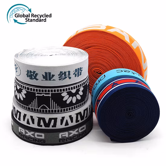 Elastic Band RPET Recycled Strap Polyester Certificate Jacquard Nylon Webbing