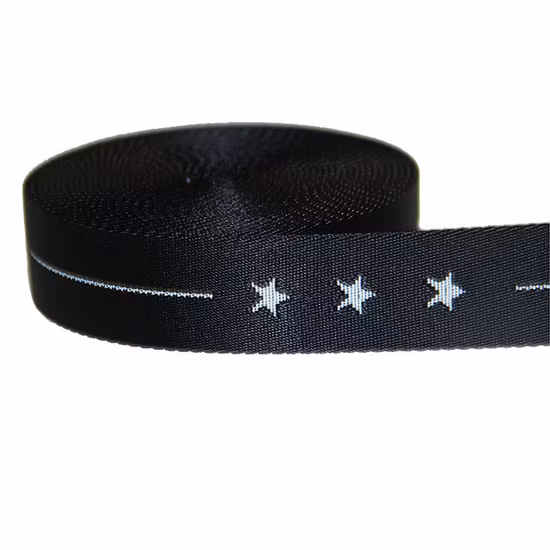 Wholesale Custom 1.5 Inch Jacquard Pattern Stars Nylon Webbing for Garments Bags Seat Belt