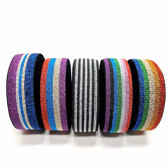 Fettuccia intrecciata con fascia elastica lucida spessa tessuta su misura